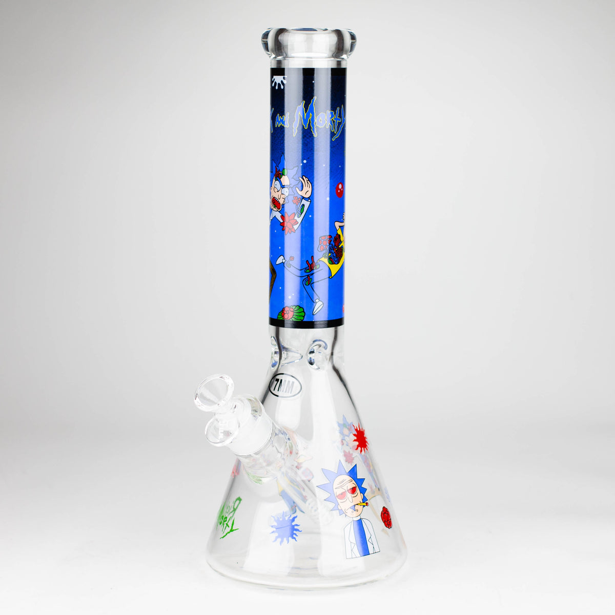 14 inch Blue Rick And Morty Beaker Bong - (WTF Rick!?)