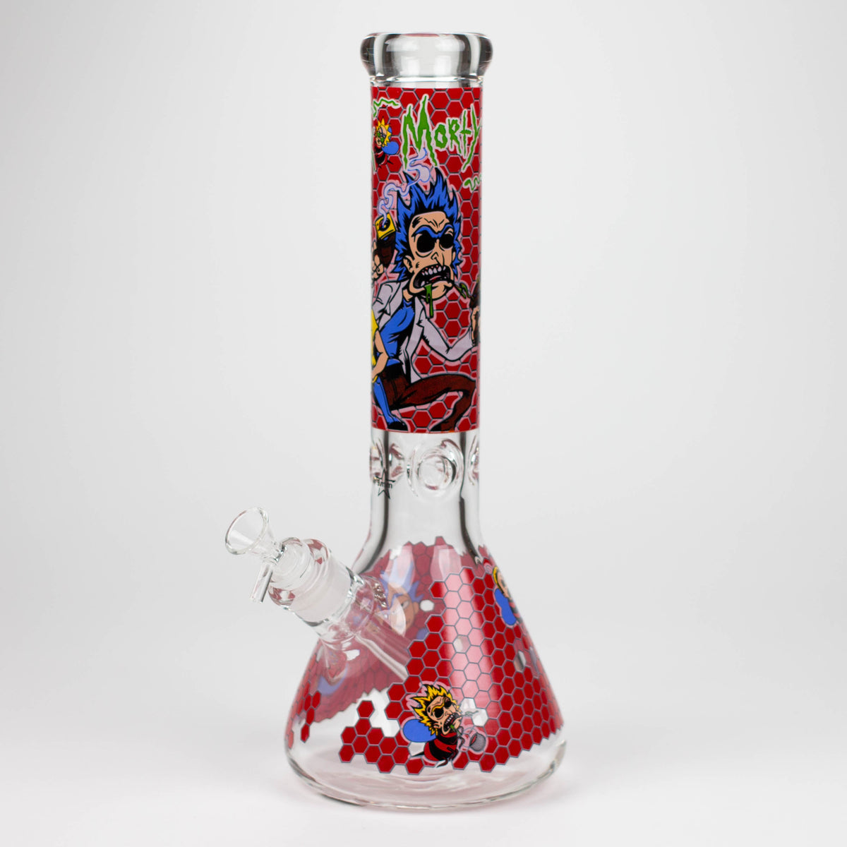 14 inch Red Rick And Morty Glass Bong