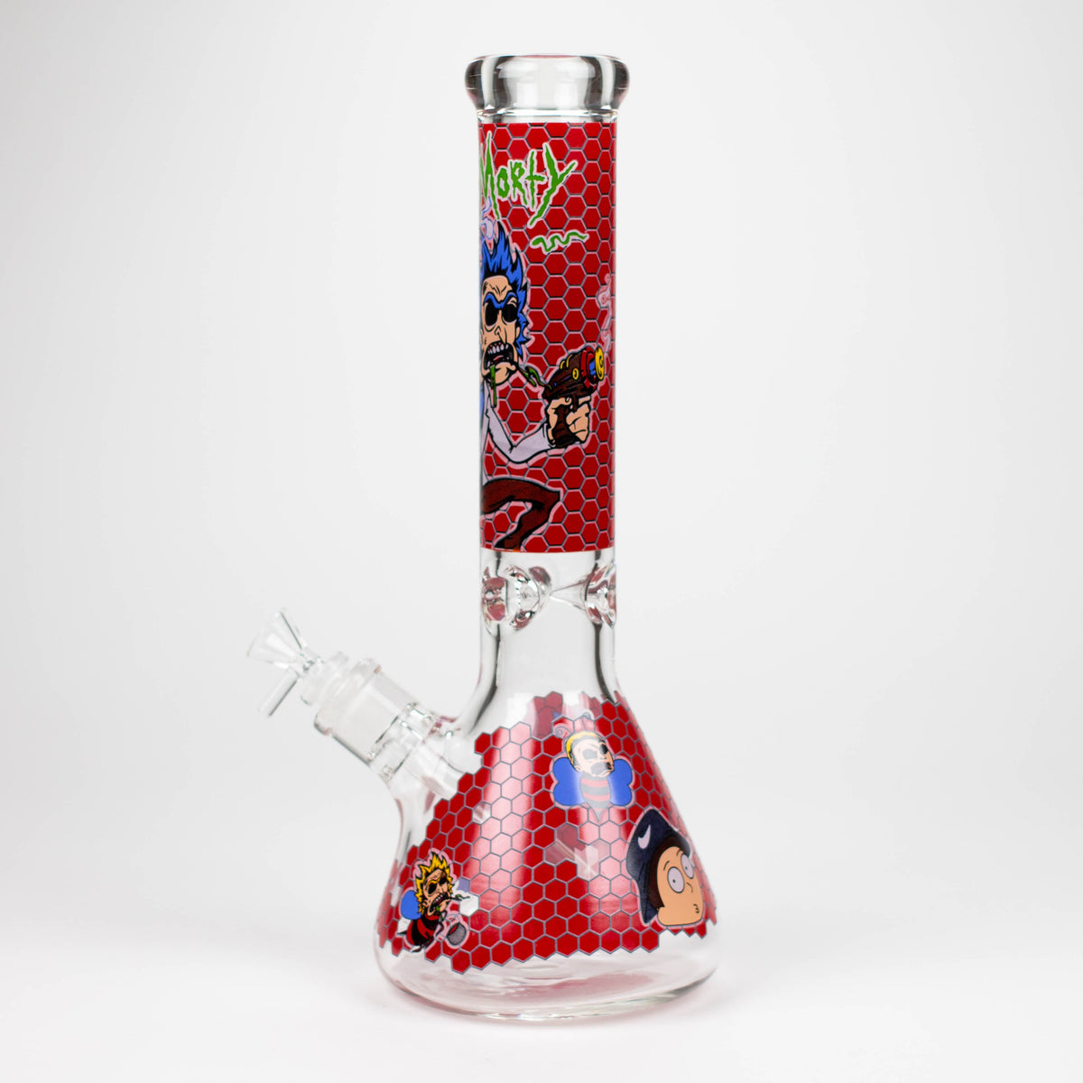 14 inch Funny Rick And Morty Glass Bong in Red