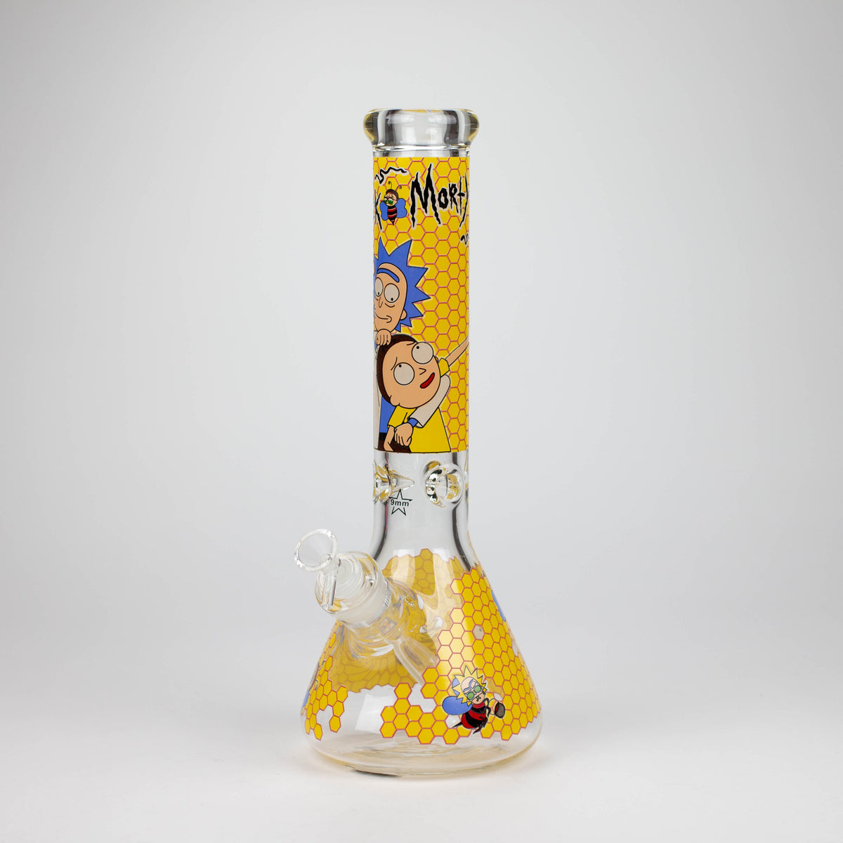 14 inch Yellow Rick And Morty Glass Bong