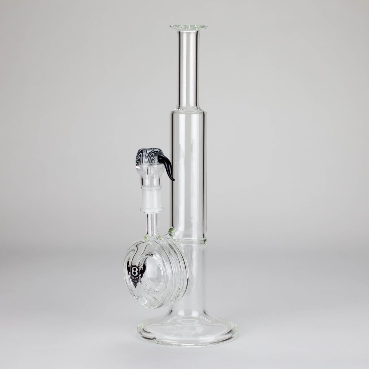 Bent Glass Straight Tube Bong With Vertical Ring Perc