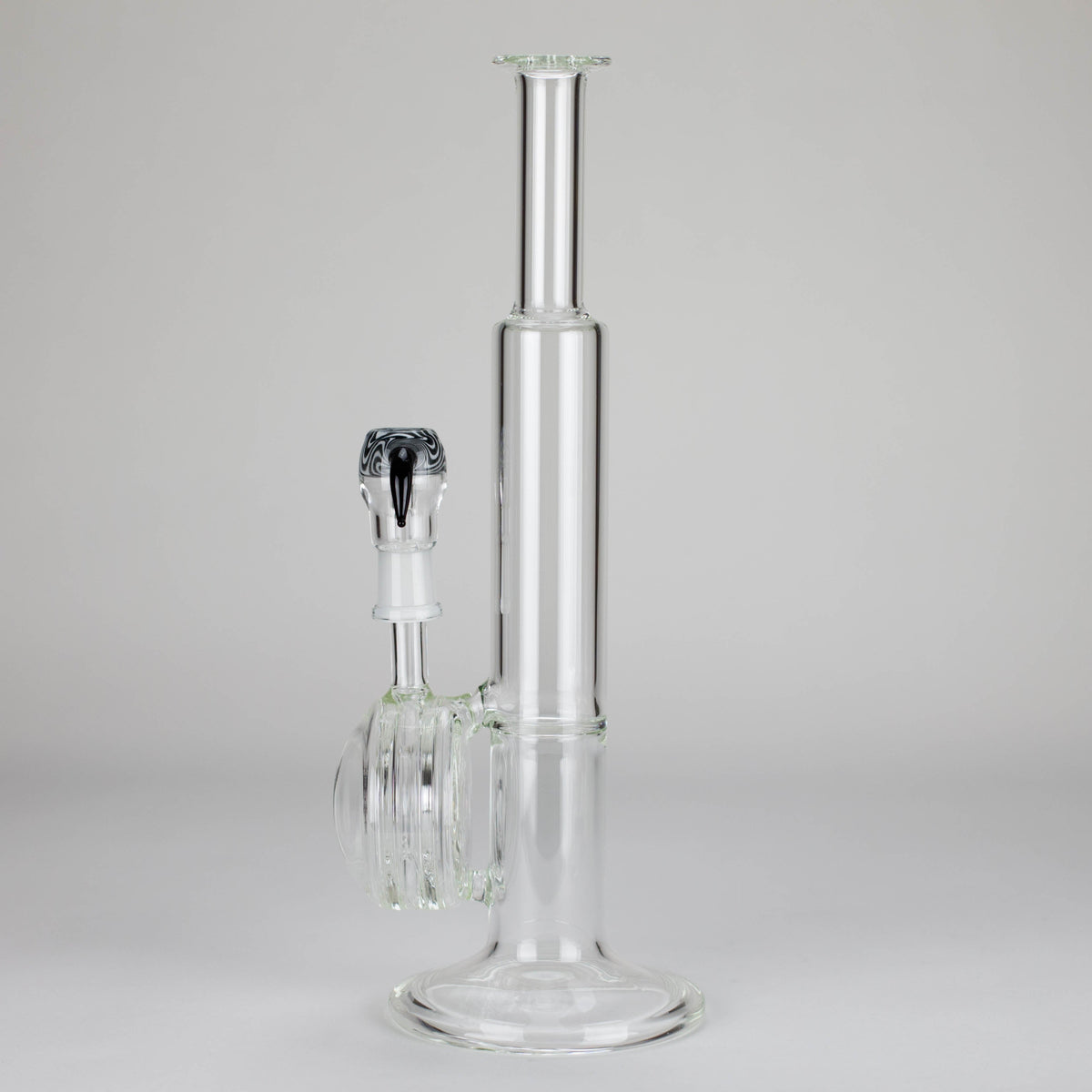 Clear Straight Tube Bong With Vertical Ring Perc