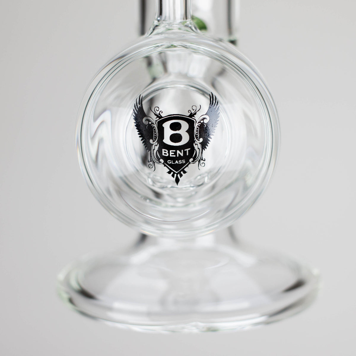 Glass Base of the Straight Tube Bong With Vertical Ring Perc