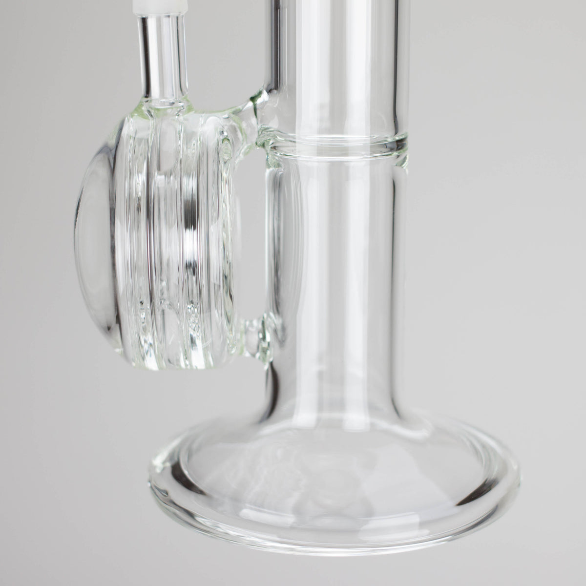 Base of the Straight Tube Bong With Vertical Ring Perc from Bent Glass