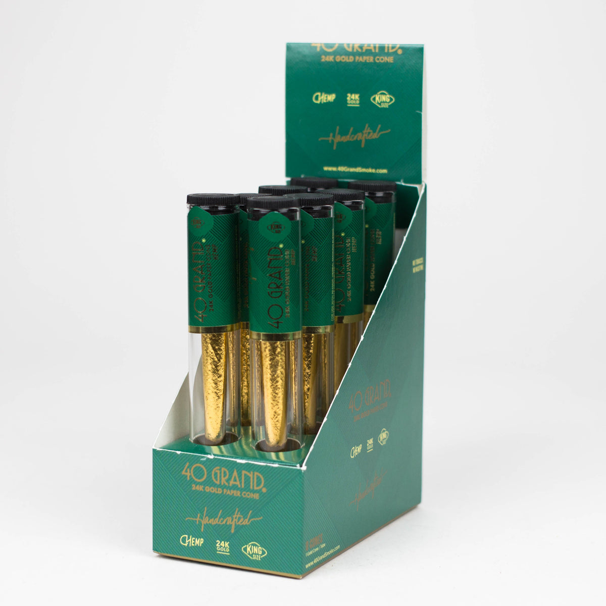 Gold Pre Rolled Cones Display Box from 40 GRAND