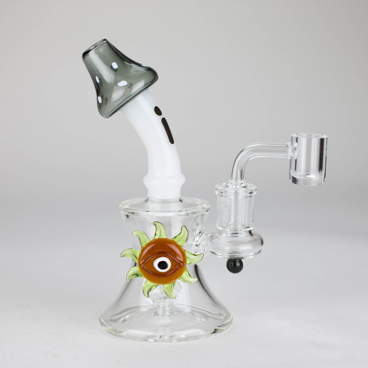 Side View of the 6 Inch Mushroom Dab Rig With Diffuser from Infyniti Glass