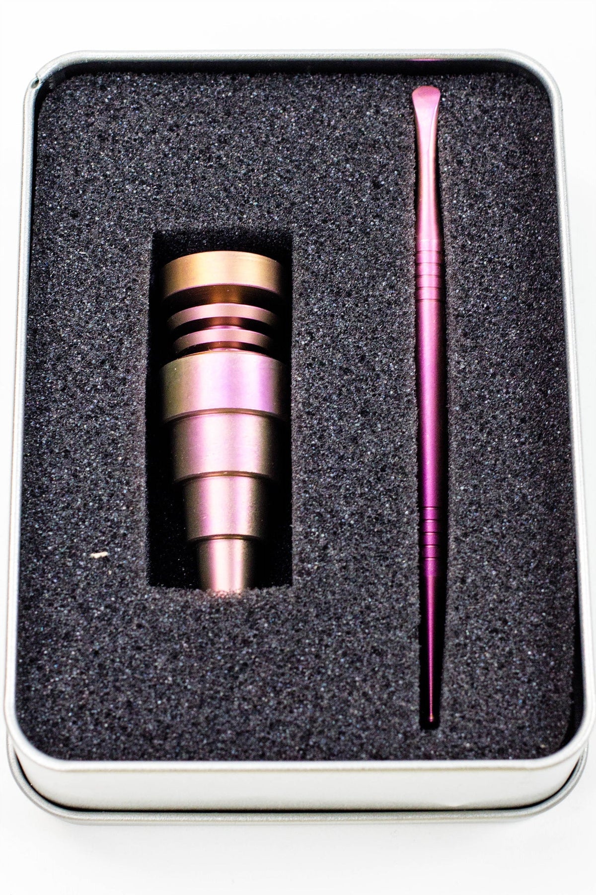 Titanium 6-in-1 Pink Domeless Nail and Dabber Set