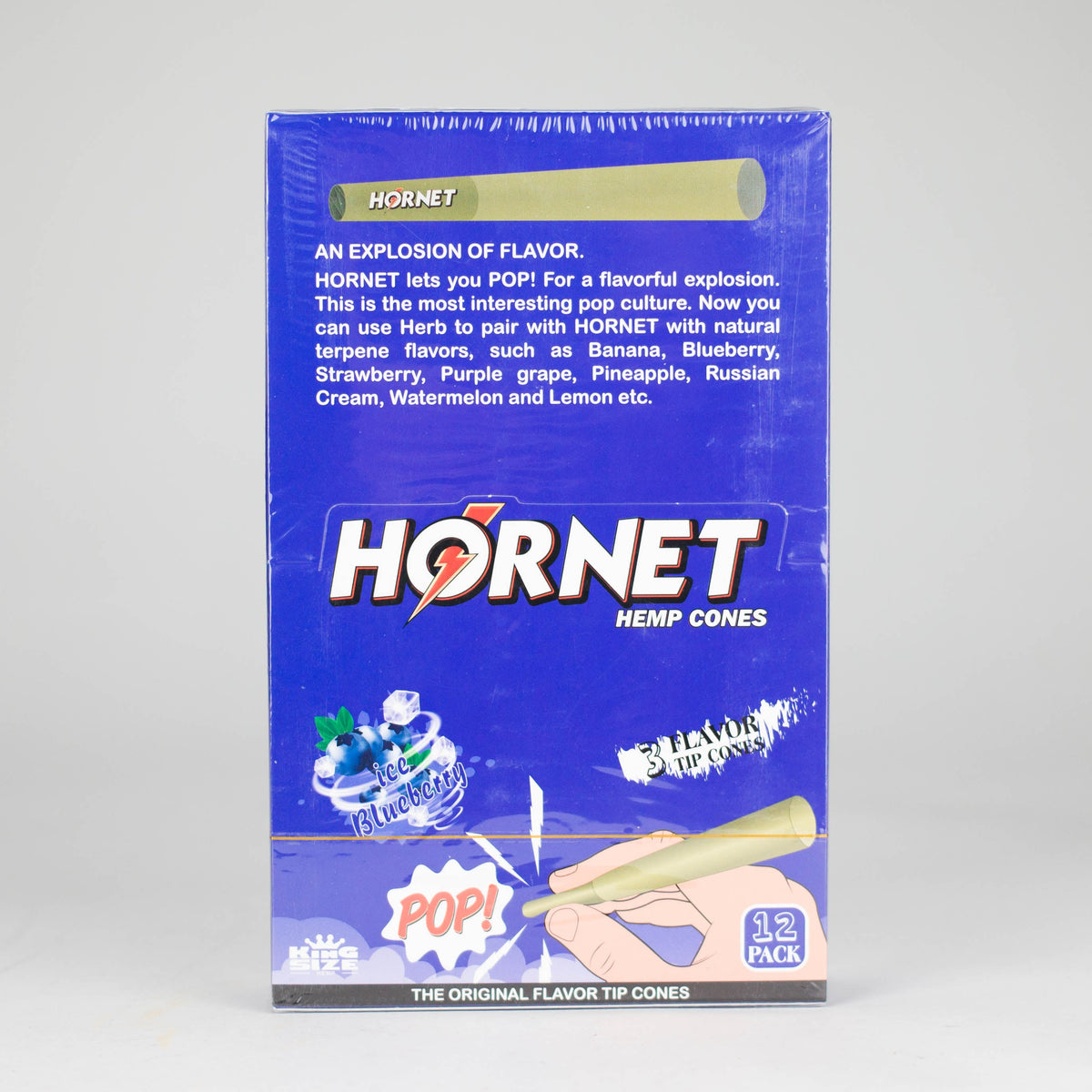 Ice Blueberry Flavored Pre Rolled Cones by HORNET