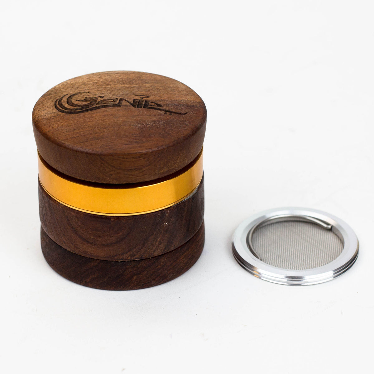 Genie 4-Part Wooden Grinder For Cannabis