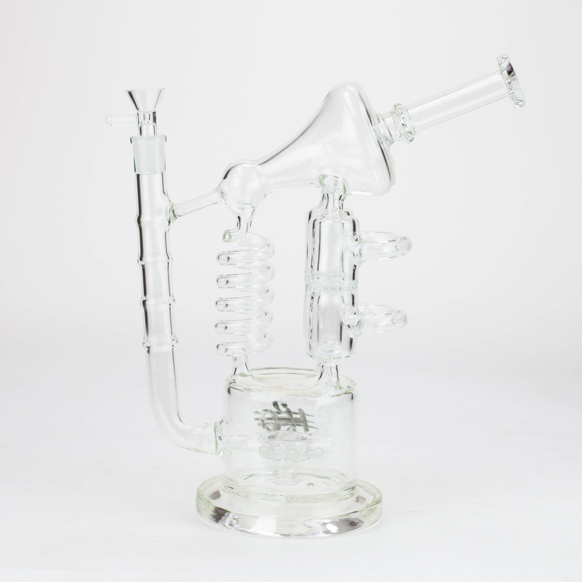 Side View of the Time Warp Recycler Bong with Diffuser from H2O