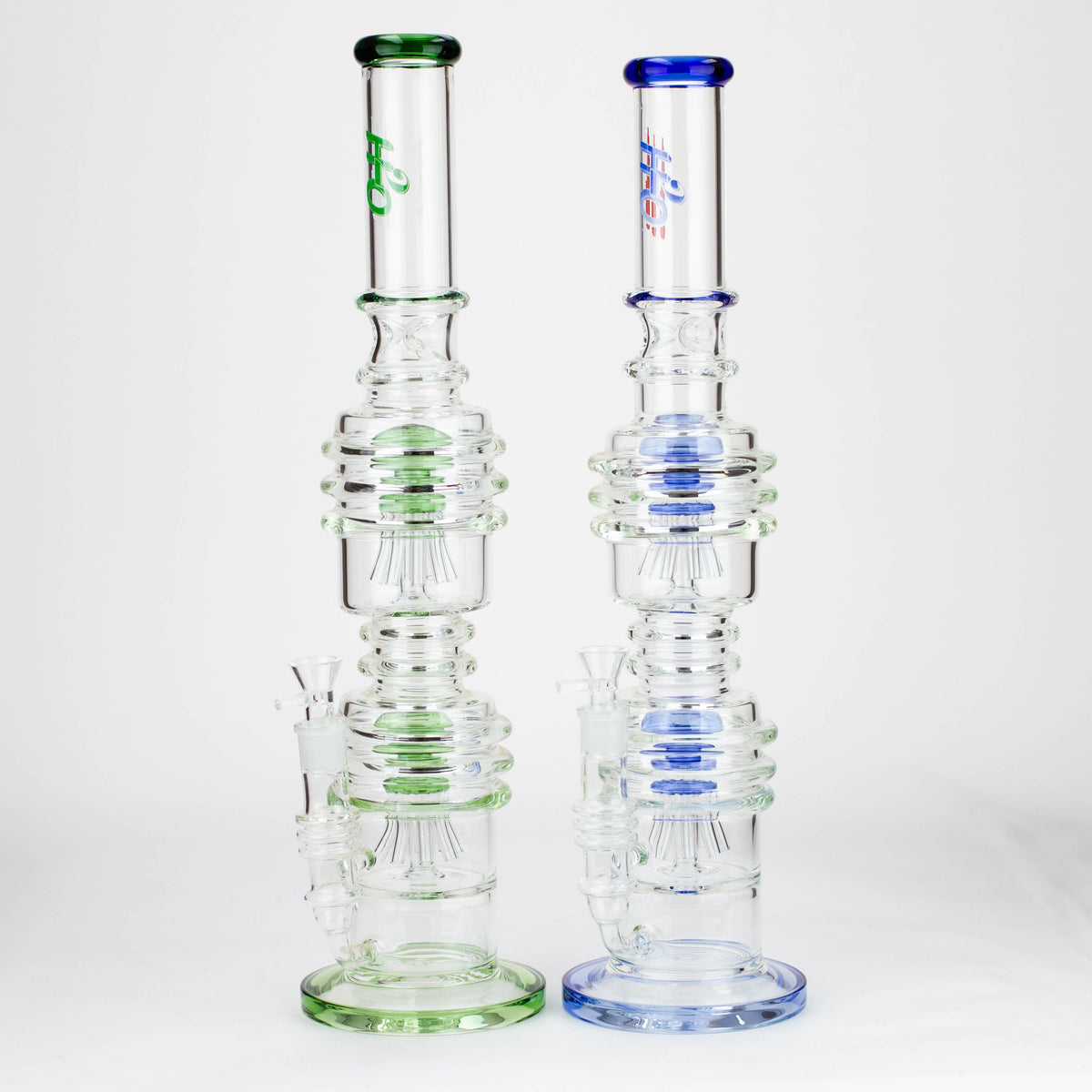 H2O 21 inch Dual Percolator Glass Bong