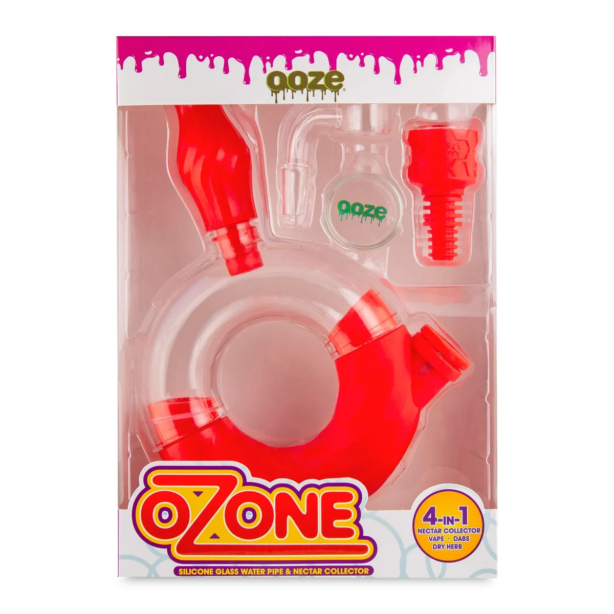 Ooze Ozone Silicone Bong & Dab Rig Hybrid Package with Armor Bowl Piece and Quartz Banger