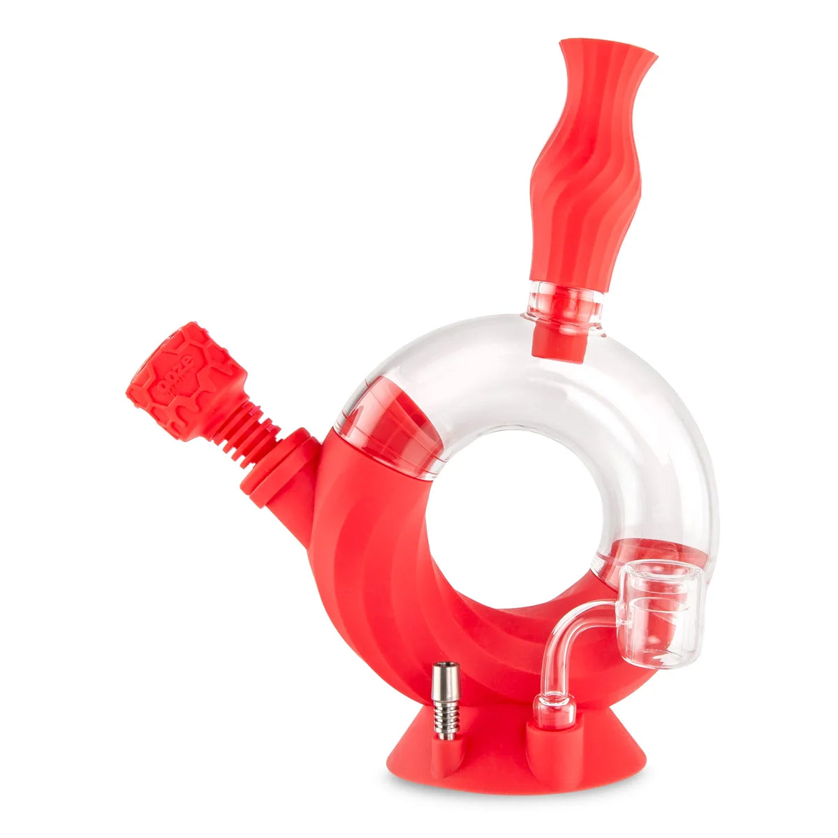 Ooze Ozone Silicone Bong & Dab Rig Hybrid in Scarlet Red