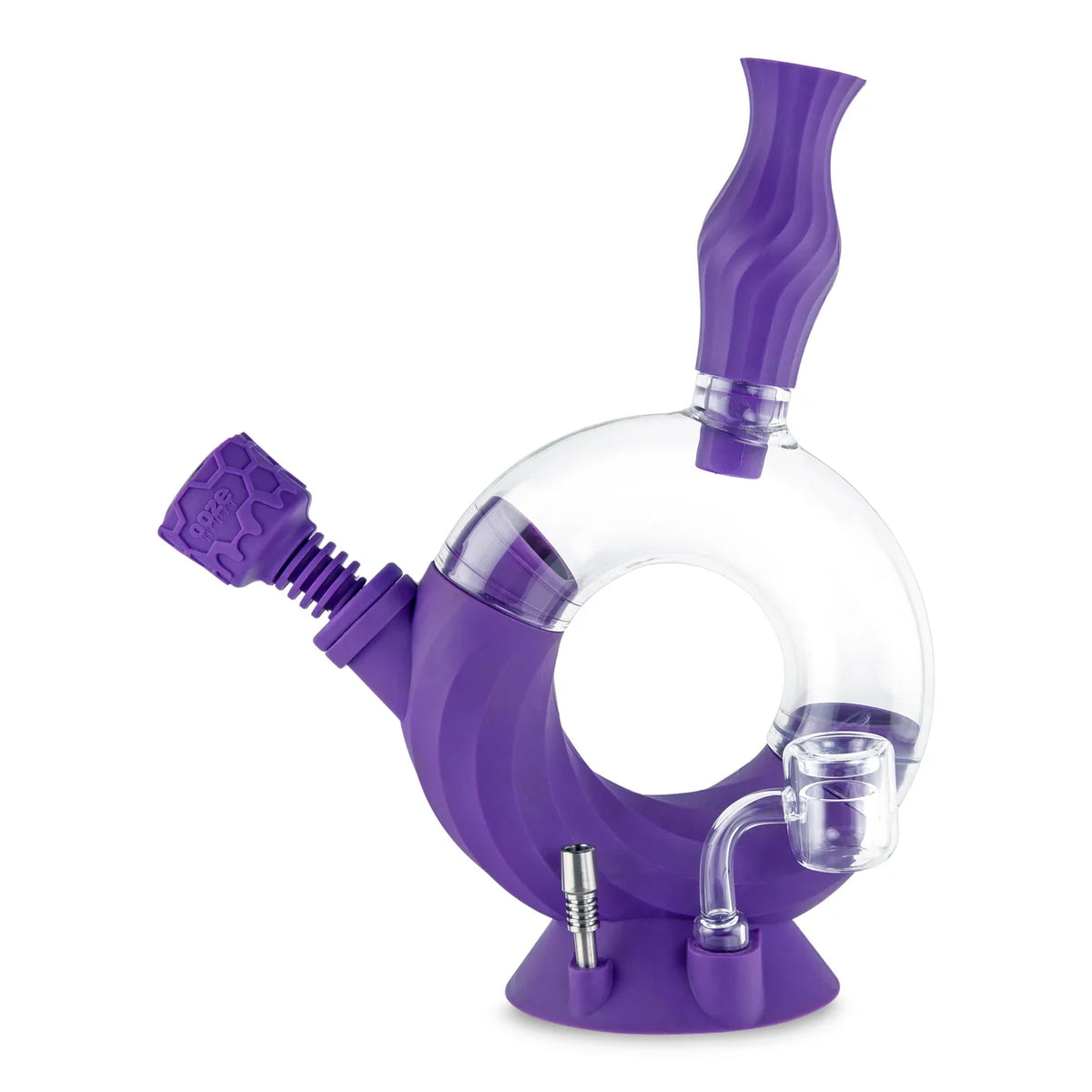 Ooze Ozone Purple Silicone Bong & Dab Rig Hybrid