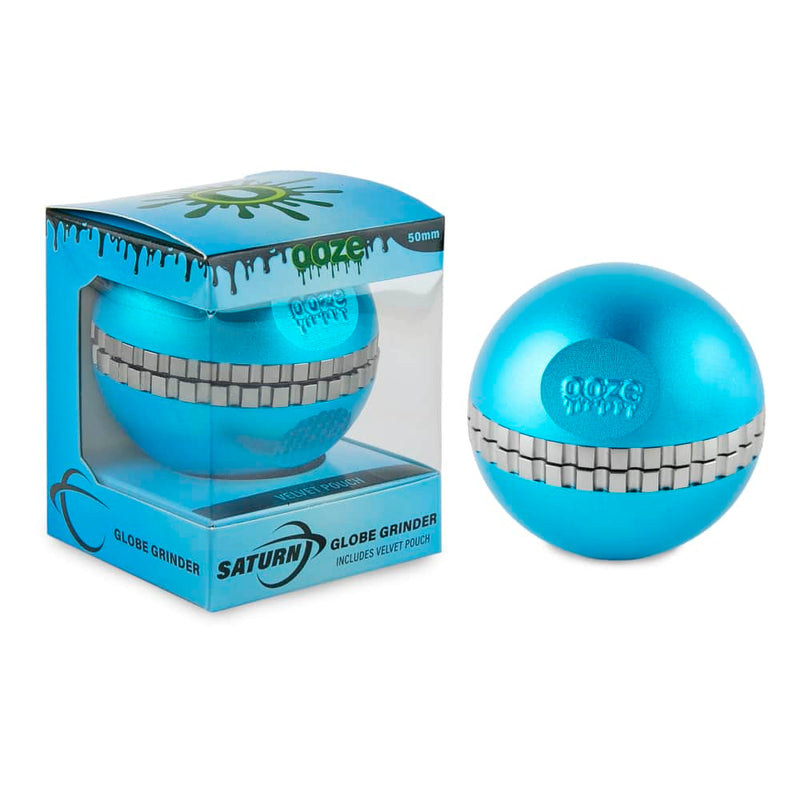 Ooze Saturn 4 Piece Blue Grinder in Package