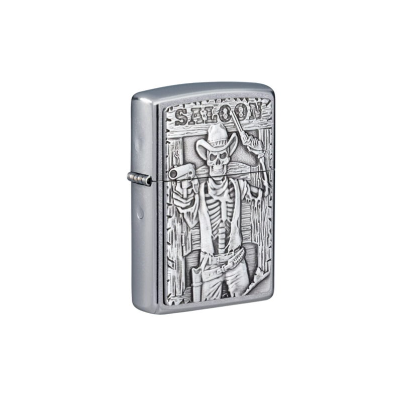 Side View of the Undead Cowboy Zippo Lighter