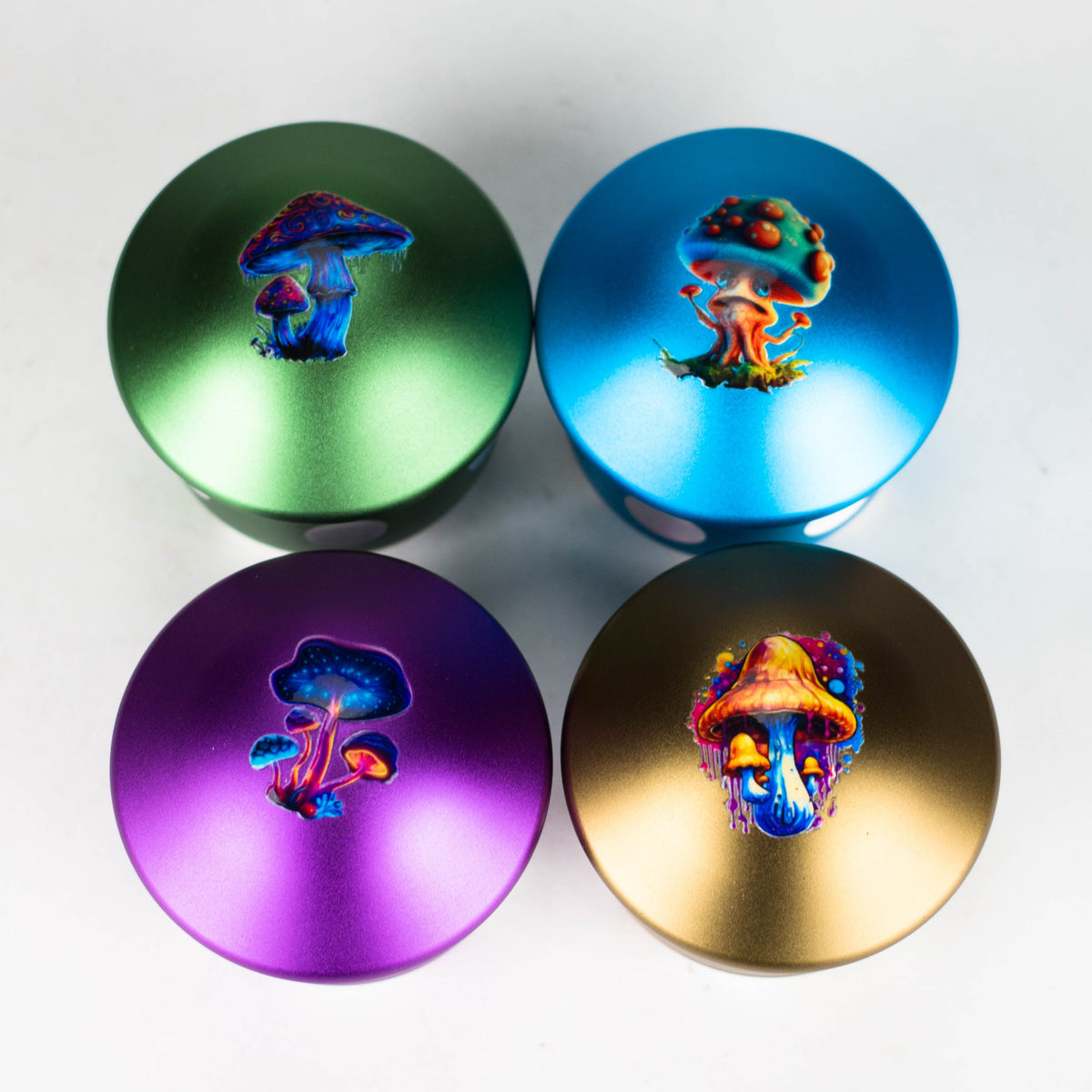 Four 63MM Aluminum Shroom Grinders