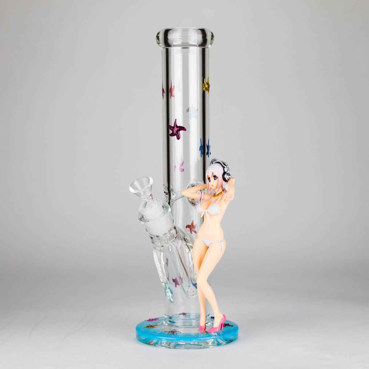 Straight Tube Anime Babe Glass Bong