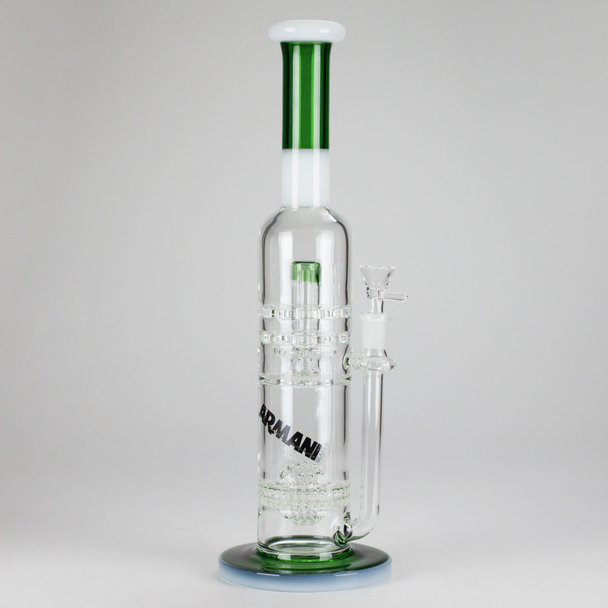 Armani Glass Premium Double Perc Bong Green