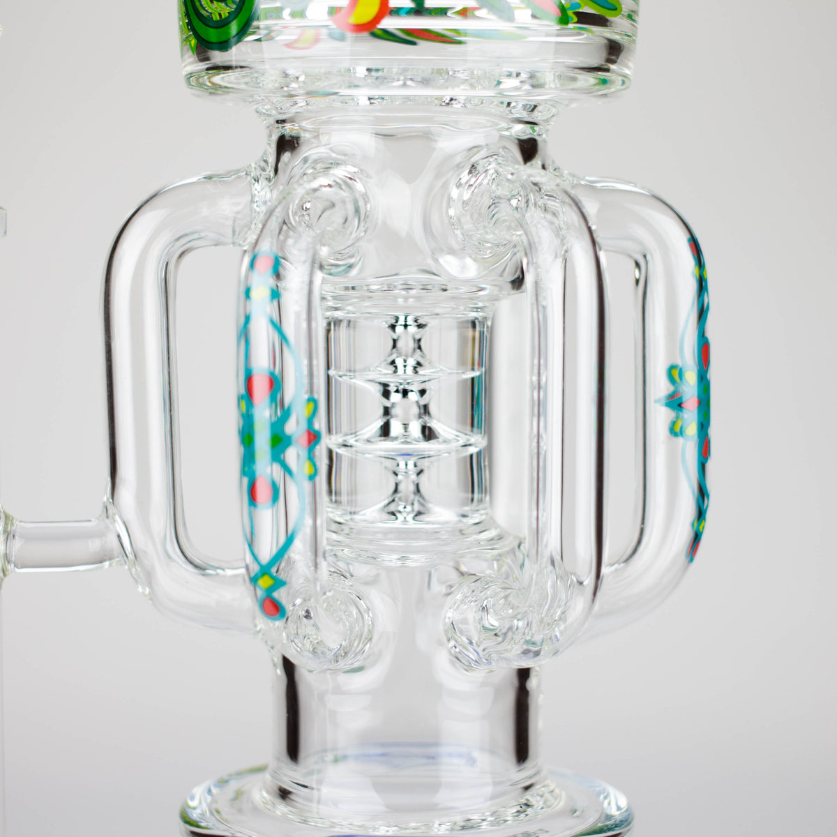 Barrel Percolator in the 22 Inch Big Dual-Perc Recycler Bong from WENEED Glass