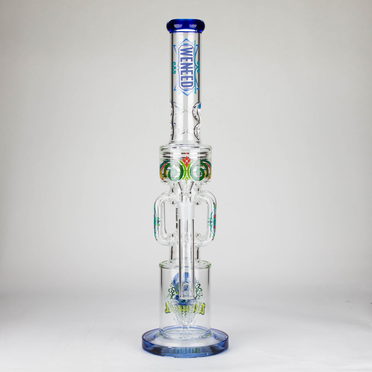 22 Inch Big Dual-Perc Recycler Bong from WENEED Glass with double percolators