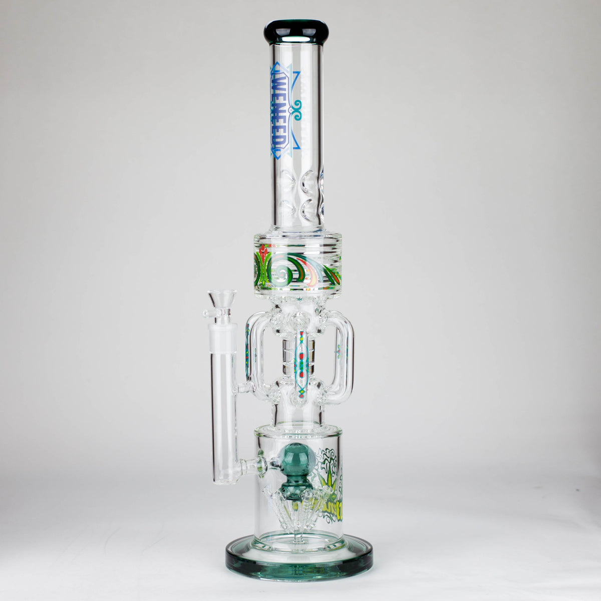 22 Inch Big Dual-Perc Recycler Bong from WENEED Glass with matrix percolator