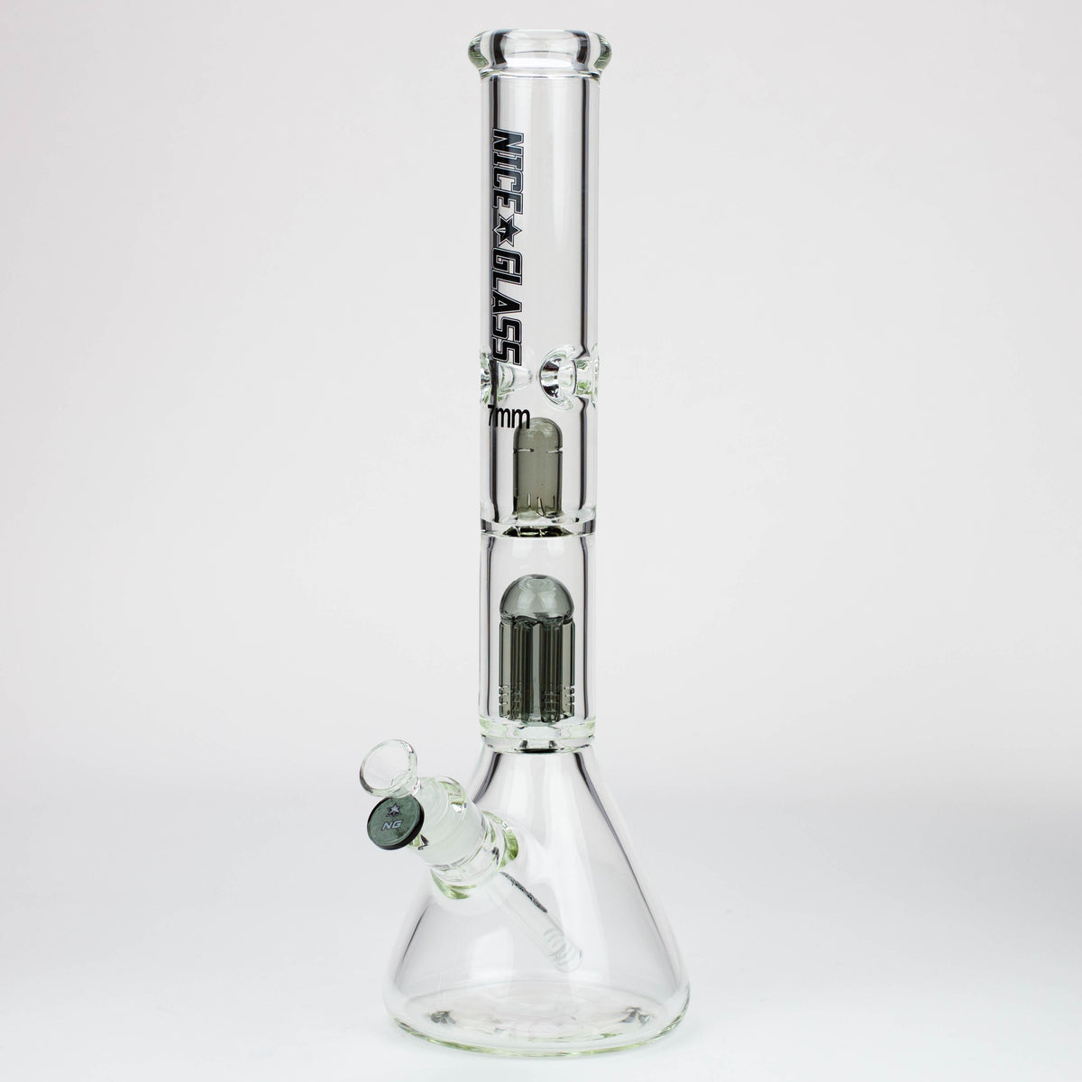 18" Big Glass Bong With Dual Percolators in Black from NICE GLASS