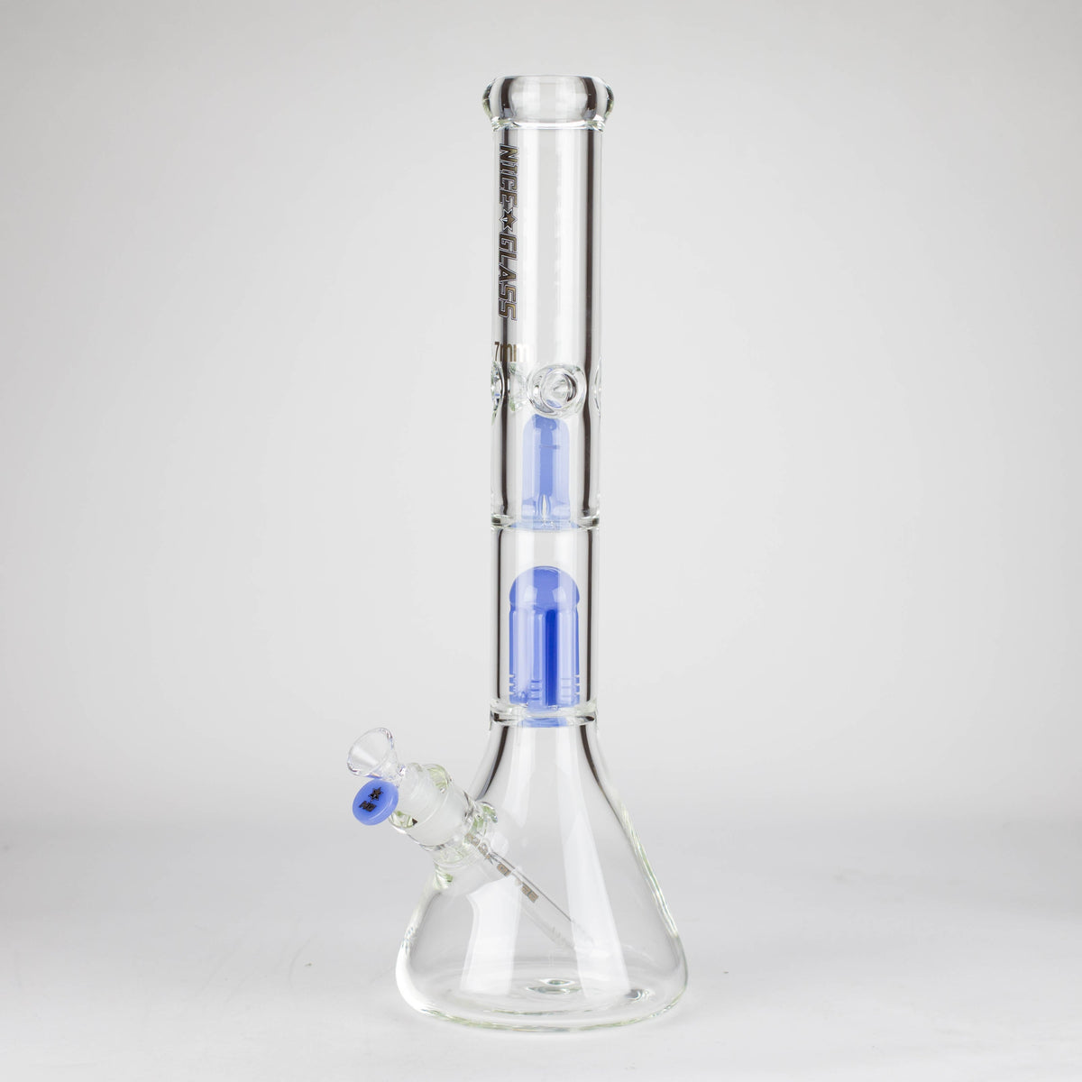 18" Big Glass Bong With Dual Percolators in Blue from NICE GLASS