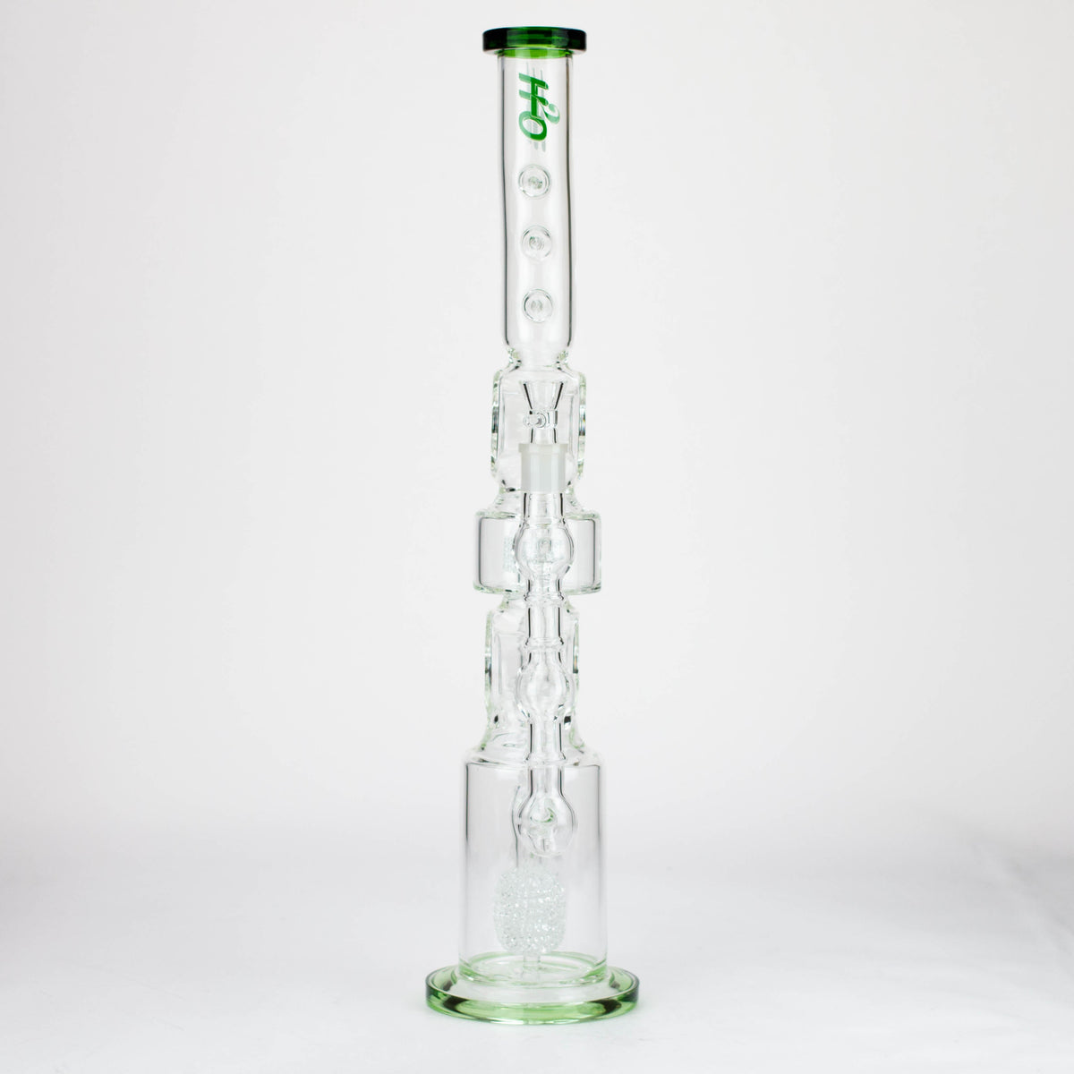 22 Inch Green Recycler Bong With Honeycomb Perc and inline Diffuser from H2O