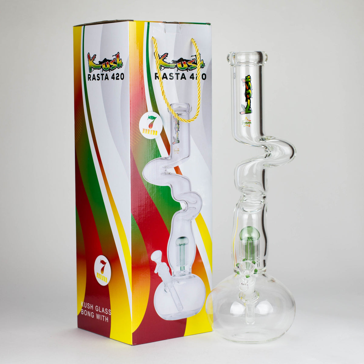 Big Tree-Arm Perc Bong by KUSH Glass in 17 inches with gift box