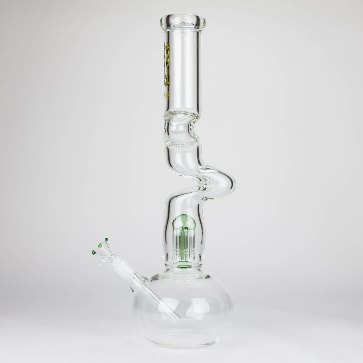 Side View of the Clear Big Tree-Arm Perc Bong by KUSH Glass in 17 inches