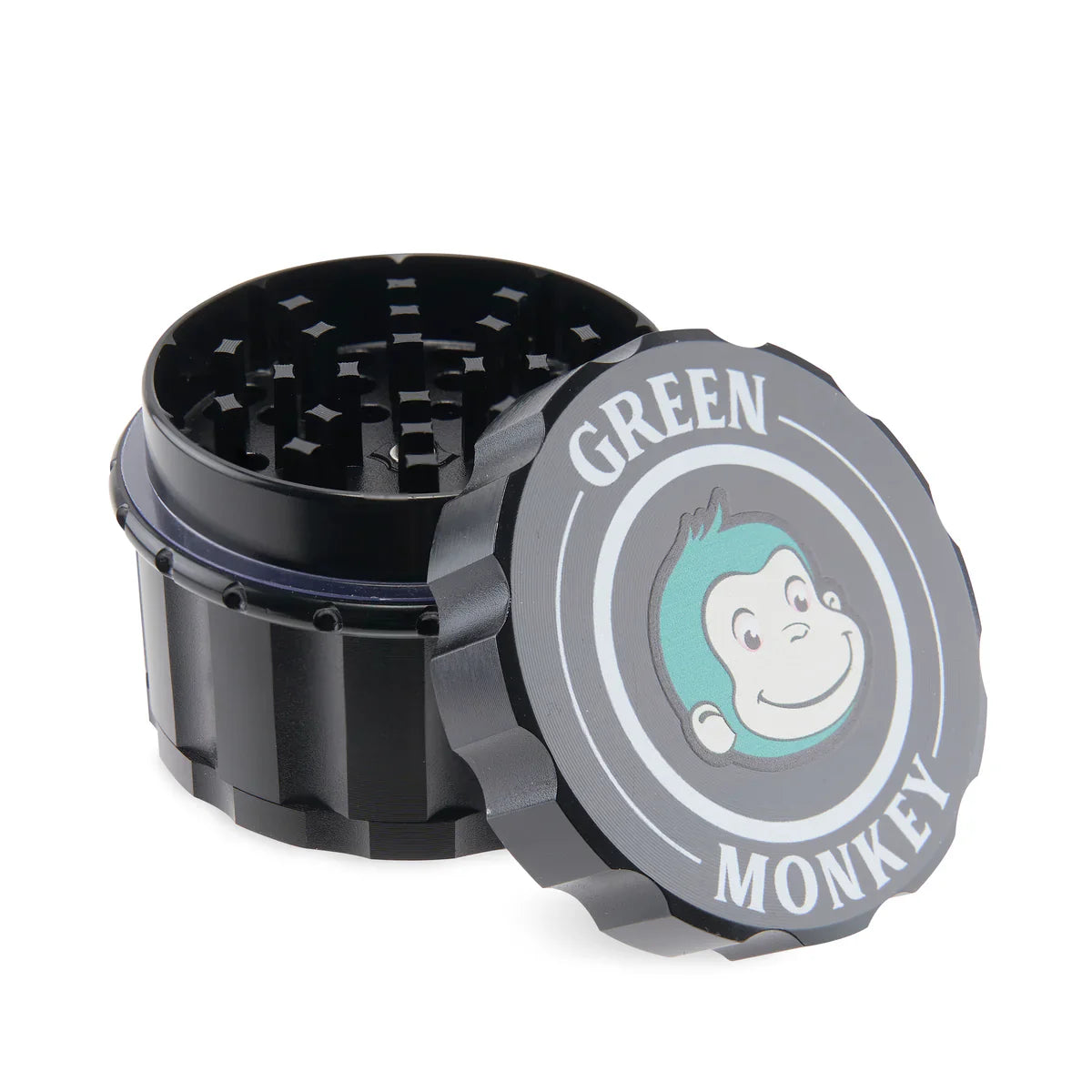 63MM Black Gunmetal Herb Grinder from Green Monkey