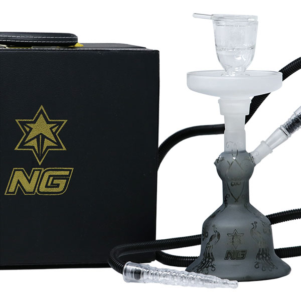 13 Inch Sandblasted Black Hookah Set from Nice Glass