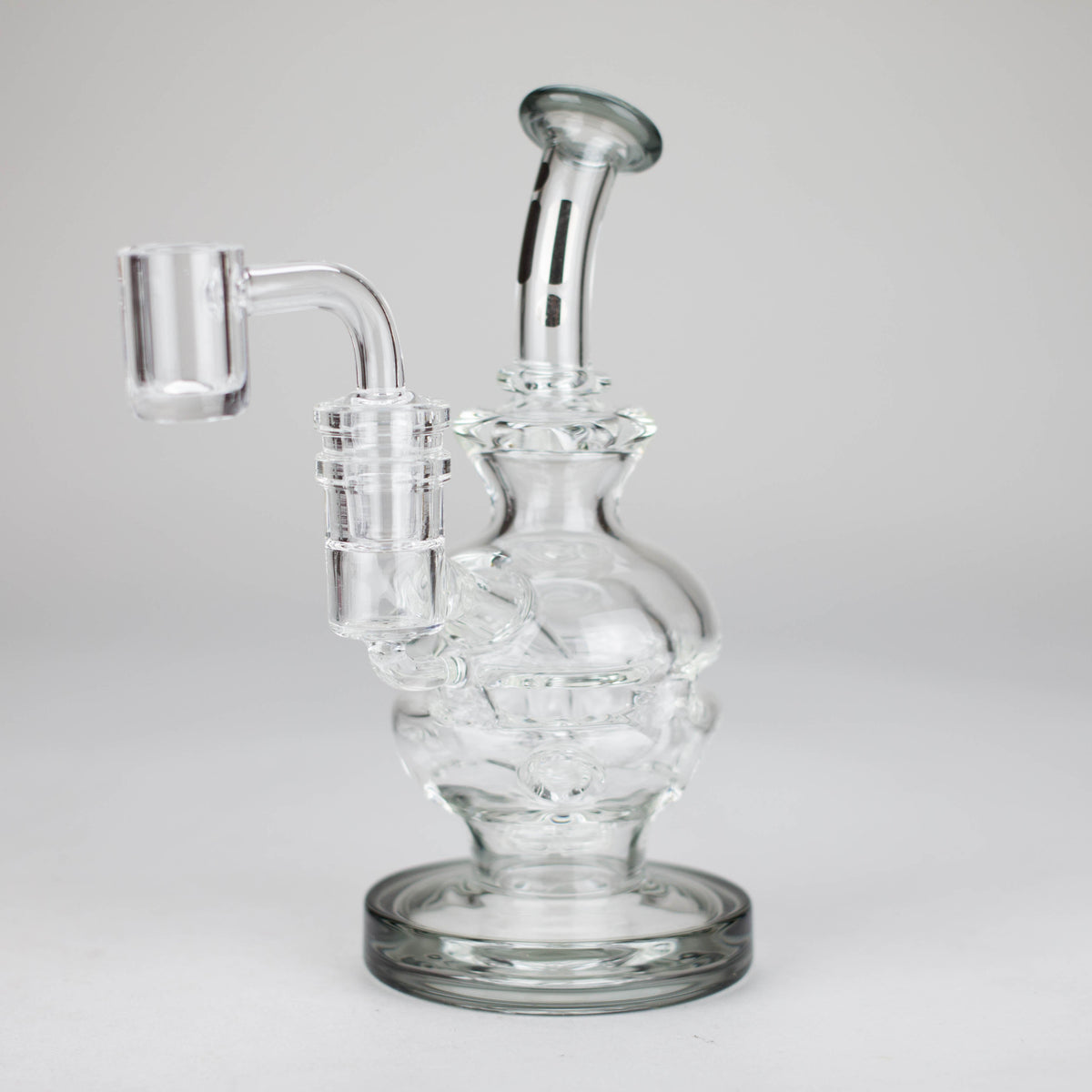 6 Inch Black Recycler Dab Rig With Showerhead Diffuser by Infyniti Glass