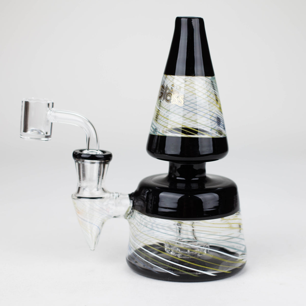 5 Inch Black Shatter Rig With Circ Perc