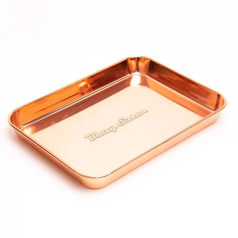 Blazy Susan Rose Gold Stainless Steel Rolling Tray 