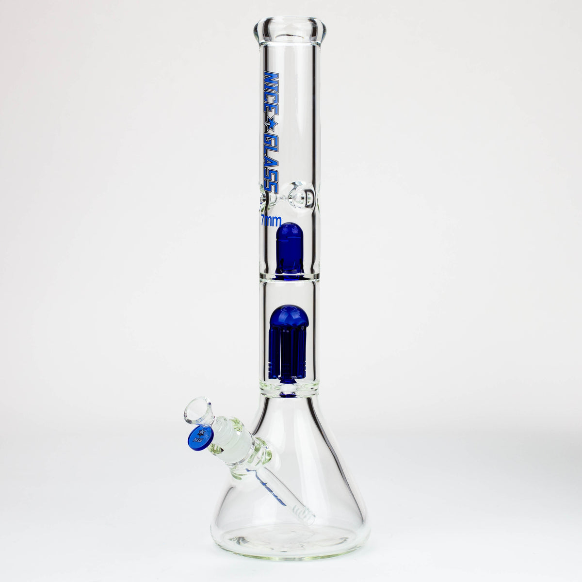 18" Big Glass Bong With Dual Percolators and 7mm Borosilicate glass