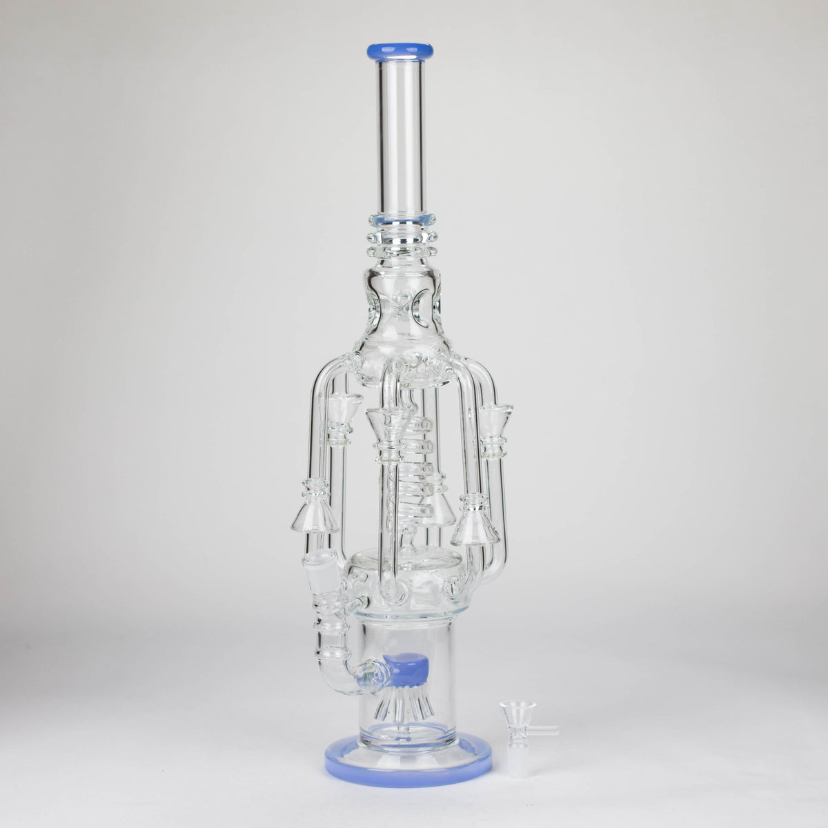 19 Inch Glass Coiled Recycler Bong With Showerhead Perc