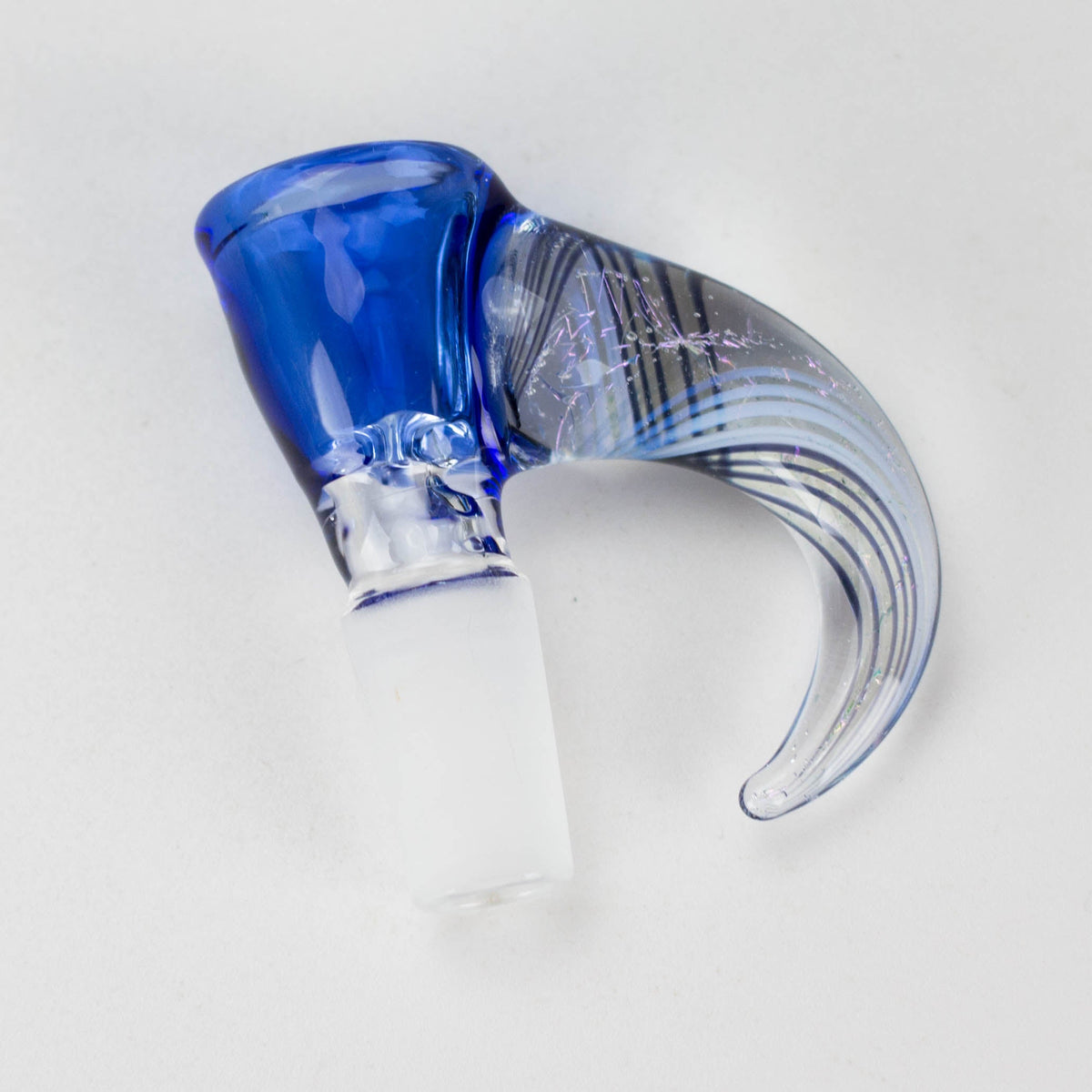 Blue 14mm Horned Bowl Piece from Shine Glassworks