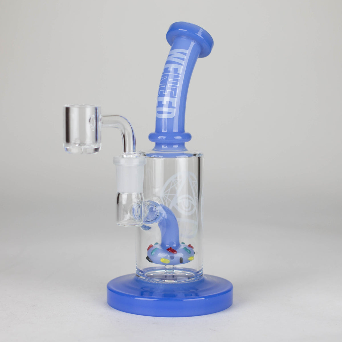 Blue Dab Rig With Donut Perc by WENEED Glass