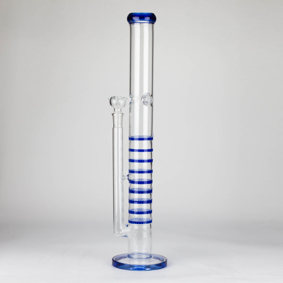 18 Inch Multi-Honeycomb Diffuser Straight Tube Bong in Blue