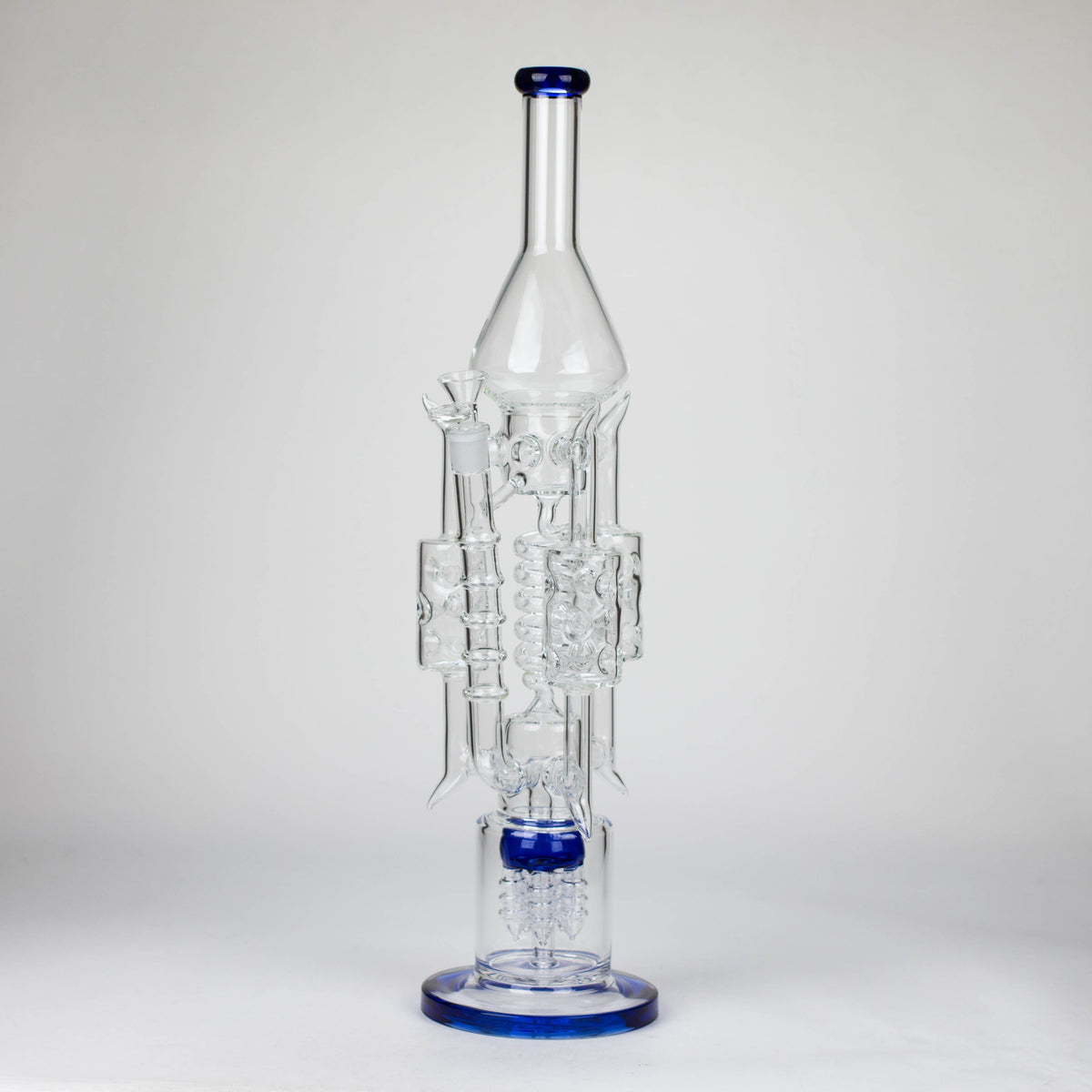 20 Inch Big Recycler Bong With Coiled Diffuser in Dark Blue