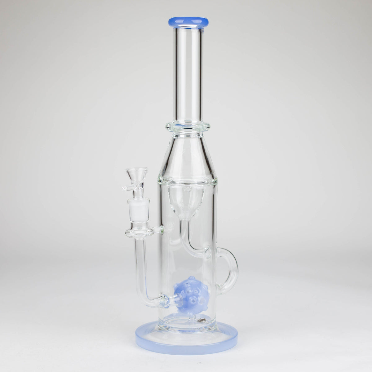 Blue Recycler Bong With Showerhead Perc And Sphere Diffuser