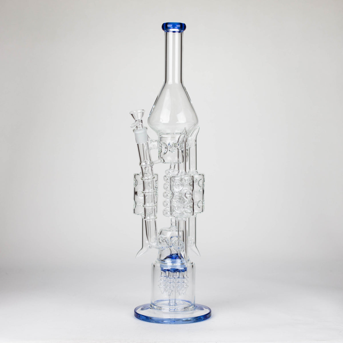 Blue 20 Inch Big Recycler Bong With Coiled Diffuser