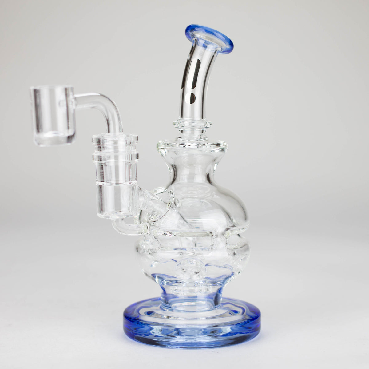 6 Inch Blue Recycler Dab Rig With Showerhead Diffuser by Infyniti Glass