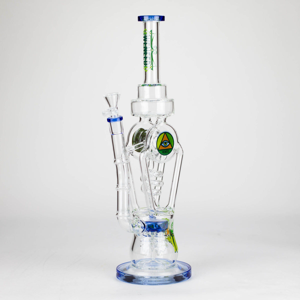 15 Inch Infinity Tower Recycler Perc Bong by WENEED in Blue