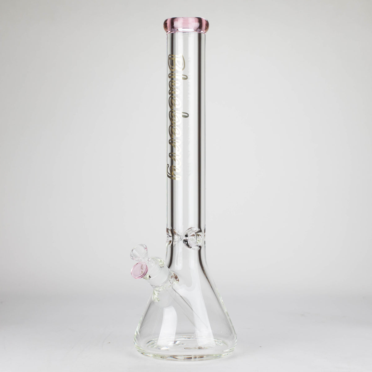 18 inch Thick Beaker Bong in Pink from Blueberry Glass