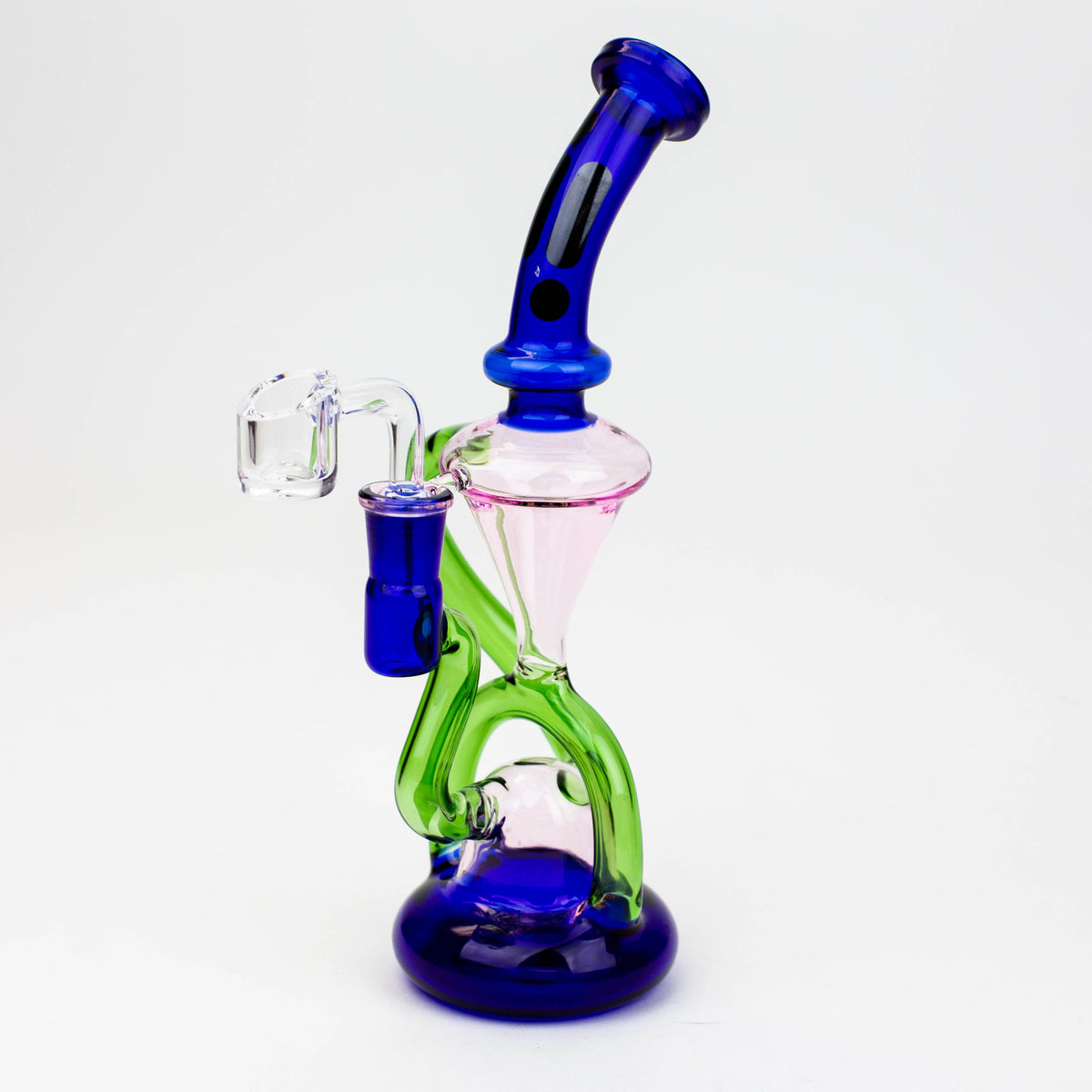 Infyniti | 10" Blue Glass Recycler Rig Side View