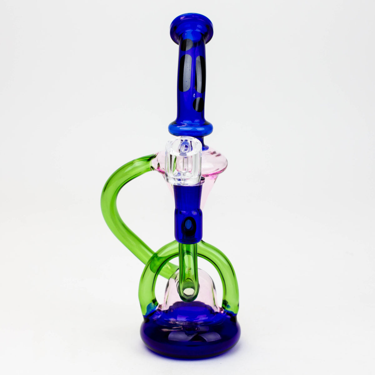 Infyniti | 10" Glass Recycler Rig with Banger Front View