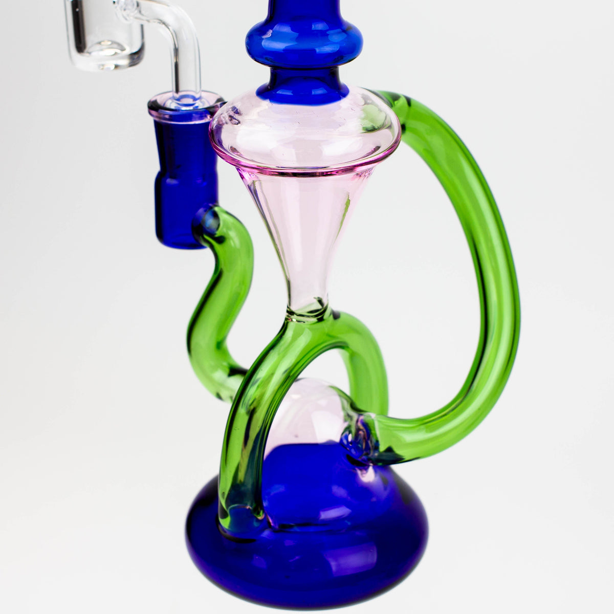 Infyniti | 10" Glass Recycler Rig Pink Body, Sold in Canada